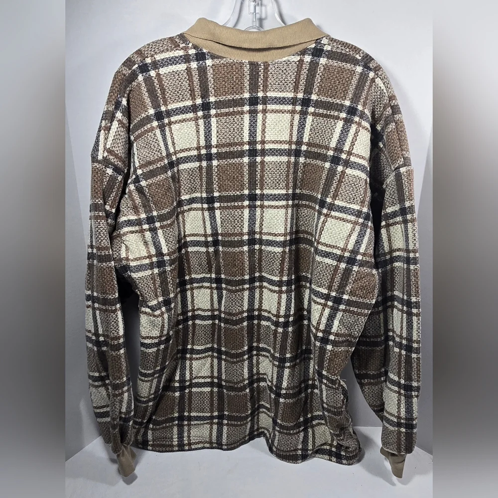 VINTAGE FUBU The Collection Shirt/Sweater LS Men's Adult Extra Large Brown Tan - Picture 8 of 13